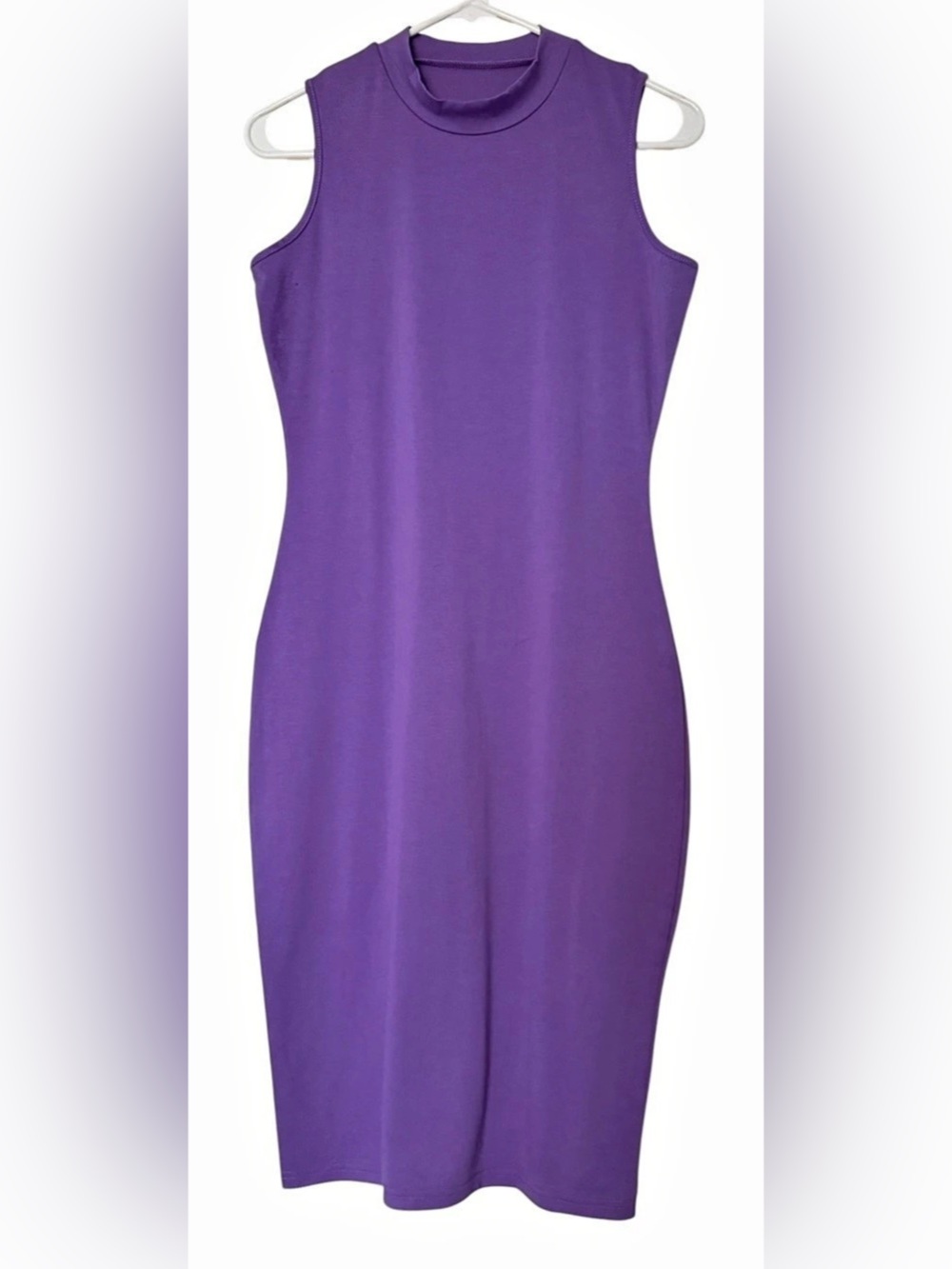 Bodycon Dress Mock Neck Sleeveless Pretty Amethyst Color! Size M
